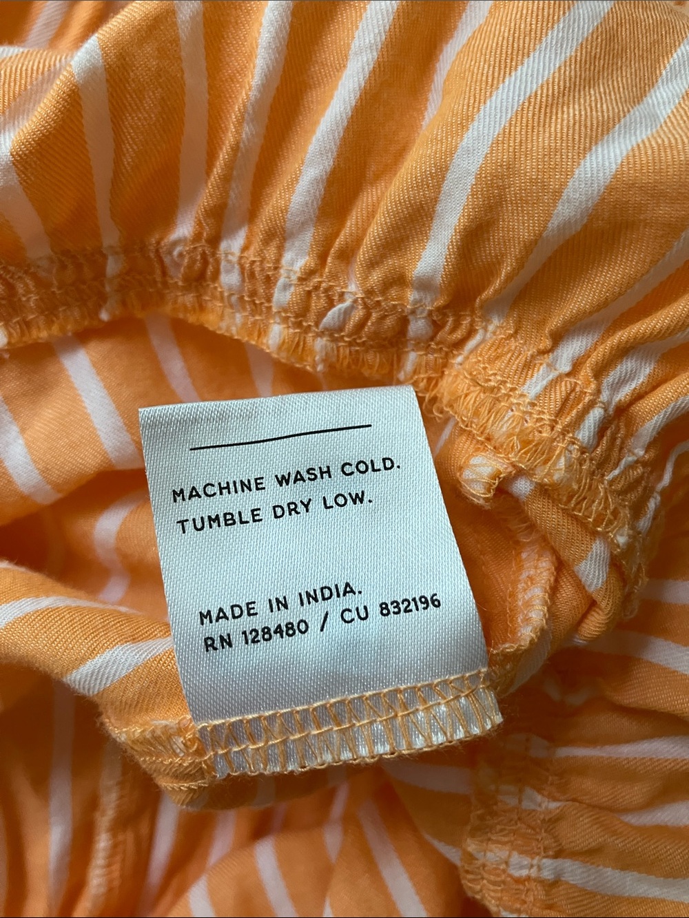 Pact Organic Citrus Stripe Light Cotton Tiered Skirt Medium - Picture 4 of 6
